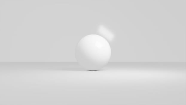 white sphere composition. Computer generated 3d render