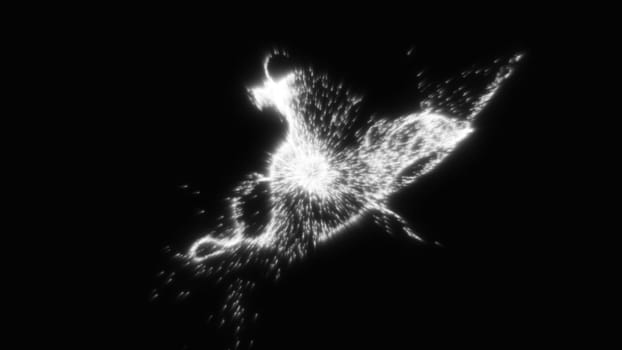 Flow white particles. Computer generated 3d render