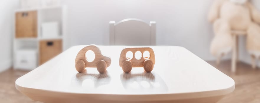White childroom in pastel colors in scandinavian minimalist style. Empty playroom.
