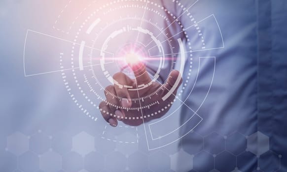 Global internet connection application and technology digital marketing, Financial and banking, Businessman holding globe on blurred background