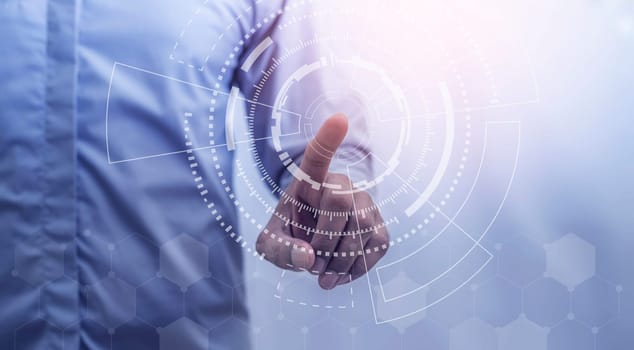 Global internet connection application and technology digital marketing, Financial and banking, Businessman holding globe on blurred background