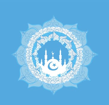Ramadan Mubarak Greetings Card - decorative frame with ornaments