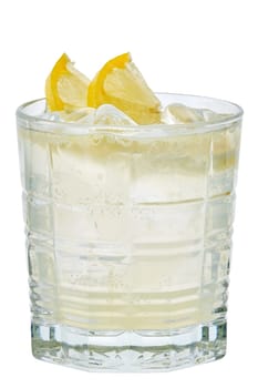 Summer refreshing spritz cold cocktail isolated on white background