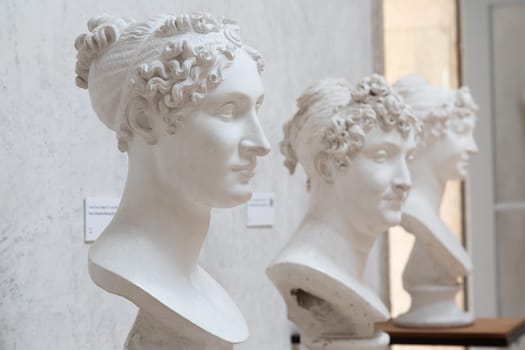 Possagno, Italy - August 2022: Antonio Canova collection. Classical sculptures in perspective, gallery of masterpieces