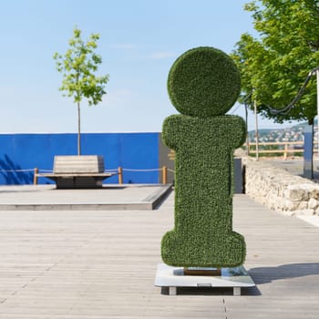 green symbol indicating a tourist information center on the castle hill in Budapest