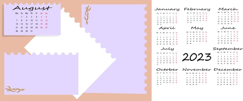 Layout, planning board with a calendar, with the possibility of replacing the month of the year. The concept of budget planning, business planning. Isolated objects. Vector image.