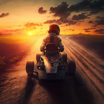 Sunset Speedway, A Thrilling Go-Kart Racing Experience, generative ai