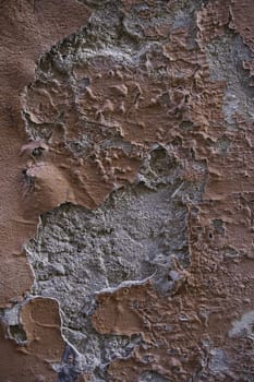 Detail of old and abandoned wall in ruins, destruction by the passage of time