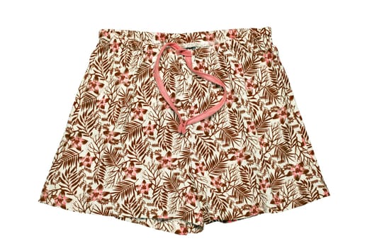 Closeup of female sexy nightwear, summer shorts, nightdress or nightgown isolated on a white background. Clipping path.