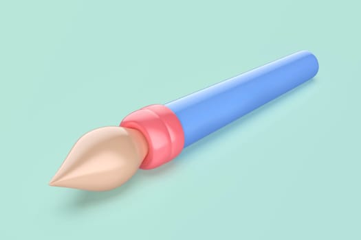 3D illustration of simple paintbrush