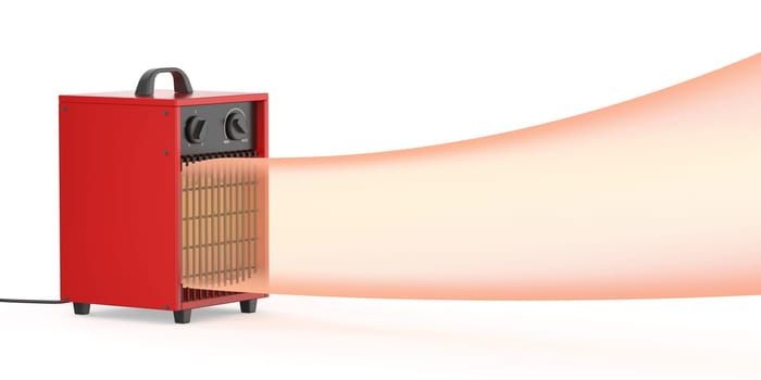 Blowing hot air with industrial electric fan heater