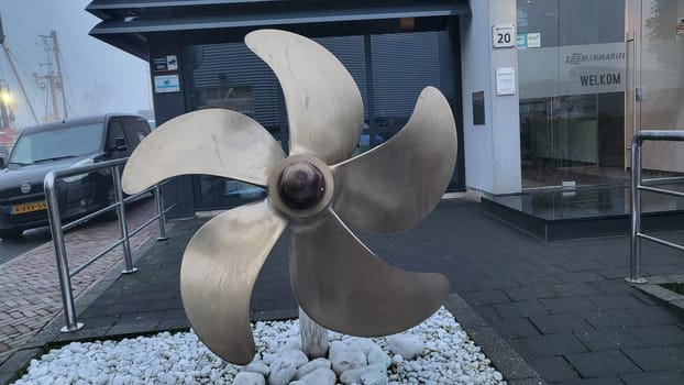 URK, NETHERLANDS - NOVEMBER 28, 2022:.Urk, Netherlands - November 28, 2022:.Visiting the city of Urk in a mobile home. Urk used to be an island and is now a small fishing village on the Isselmeer.