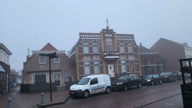Urk, Netherlands - November 28, 2022:.Visiting the city of Urk in a mobile home. Urk used to be an island and is now a small fishing village on the Isselmeer.