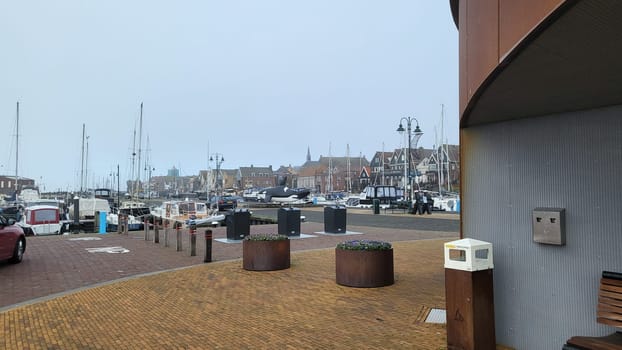 Urk, Netherlands - November 28, 2022:.Visiting the city of Urk in a mobile home. Urk used to be an island and is now a small fishing village on the Isselmeer.