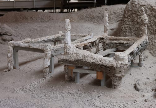 Santorini, Greece - July 01, 2021: Akrotiri, excavation site of a Minoan Bronze Age settlement on the Greek island of Santorini