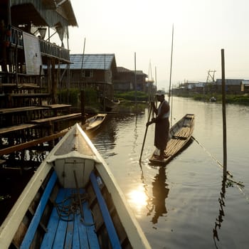 the floating gardens at the Inle Lake in the Shan State in the east of Myanmar in Southeastasia.