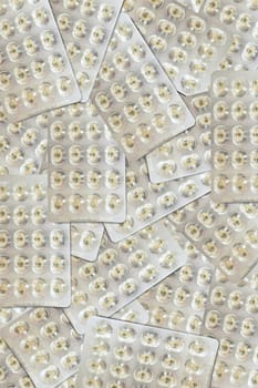 Background from blister packs with gel capsules