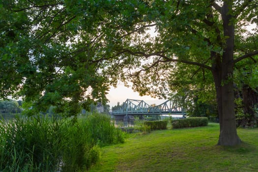 Glienicker Bridge seen from the park