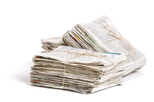 Several newspaper bundles