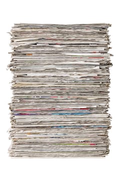 Stacked newspapers