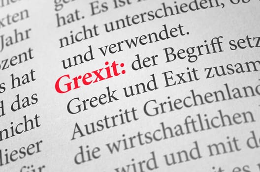 Dictionary with the term Grexit