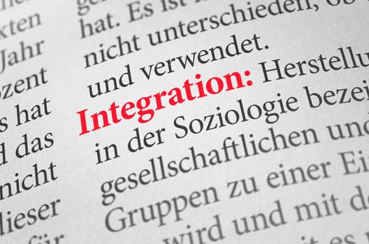 Dictionary with the term integration