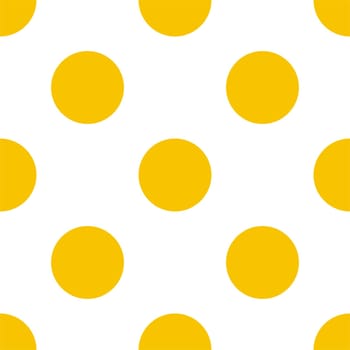 Seamless pattern with big sunny yellow polka dots on white background. For summer website design, desktop wallpaper, wedding or baby shower albums, backgrounds, arts and scrapbooks.