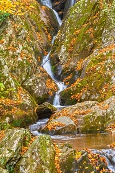 Quiet Stream Running Amongst the Rocks on Rose Creek in Shenandoah National Park in Virginia