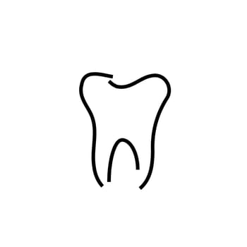 Tooth with green leaves