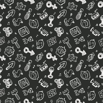 seamless doodle baby pattern background