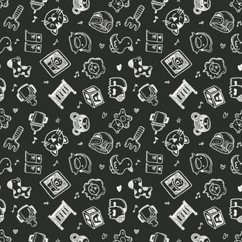 seamless doodle baby pattern background