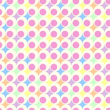 retro geometric ball background in pastel colors
