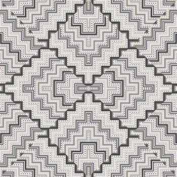 Monochrome chevron zig zag pattern with dots and stripes