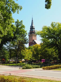 Subotica, Serbia, September 12 2021 City Hall of Subotica szabadka in Hungarian Art Nouveau style, Vojvodina, the former territory of Austria-Hungary. People visit tourist attractions on a summer day.