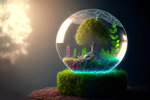 Sustainable development concept. Renewable energy, eco friendly environment, green technology business solution.