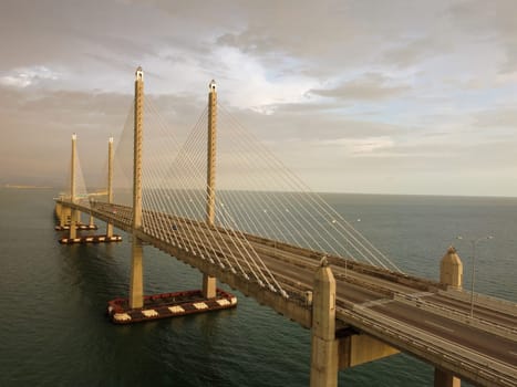Penang Second Bridge during beauty sun light evening