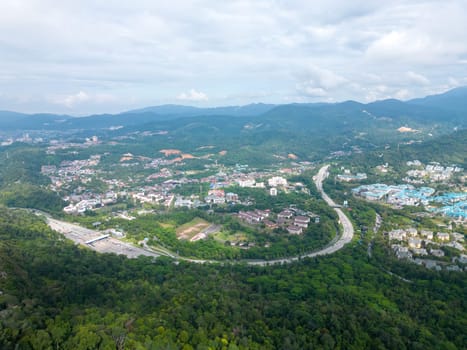 Aerial view Bukit Tabur with background of Karak Highway in day