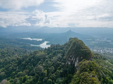 Aerial view Bukit Tabur in sunshine day