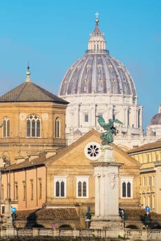 Dome of St Peter's Basilica (San Pietro) in Vatican City, Rome, Italy