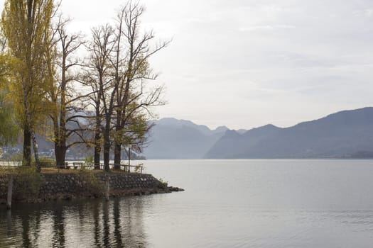 Lake Traunsee and Alps in Gmunden, Upper Austria, Austria