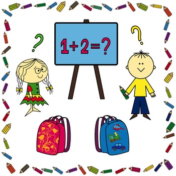 Back to school set, hand drawing vector illustration