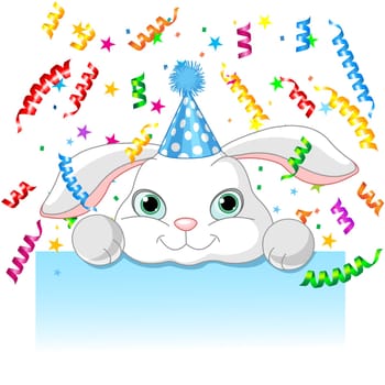 Illustration of bunny birthday card