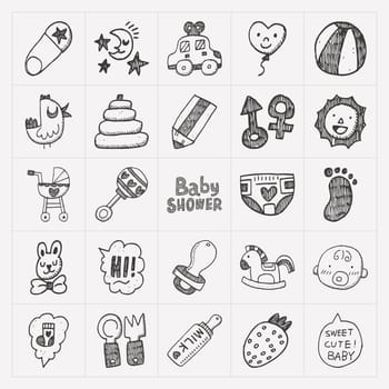 doodle baby icon sets