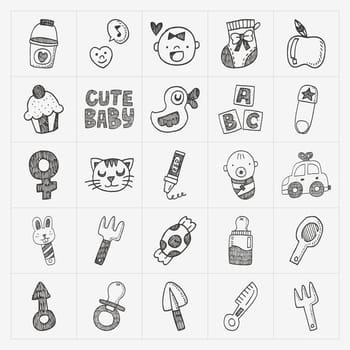 doodle baby icon sets
