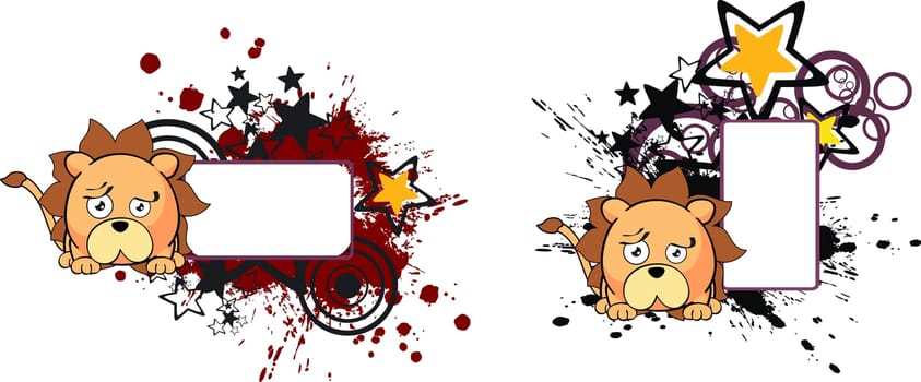 lion baby cartoon copyspace in vector format very easy to edit