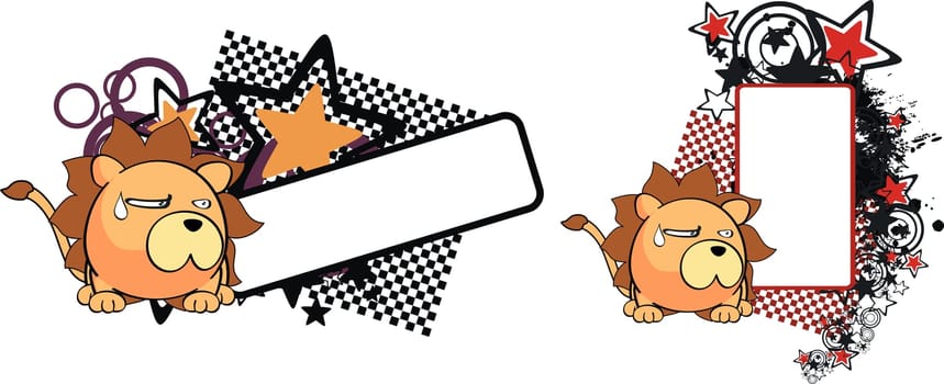 lion baby cartoon copyspace in vector format very easy to edit