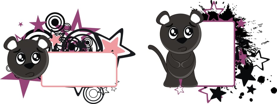 panther baby cartoon copyspace in vector format very easy to edit