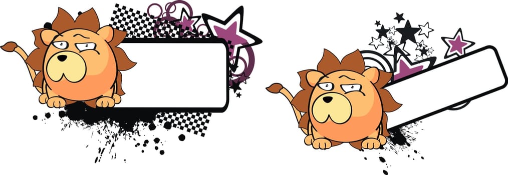 lion baby cartoon copyspace in vector format very easy to edit