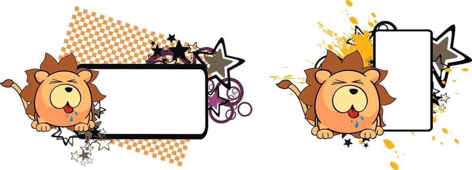 lion baby cartoon copyspace in vector format very easy to edit