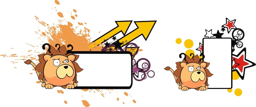 lion baby cartoon copyspace in vector format very easy to edit